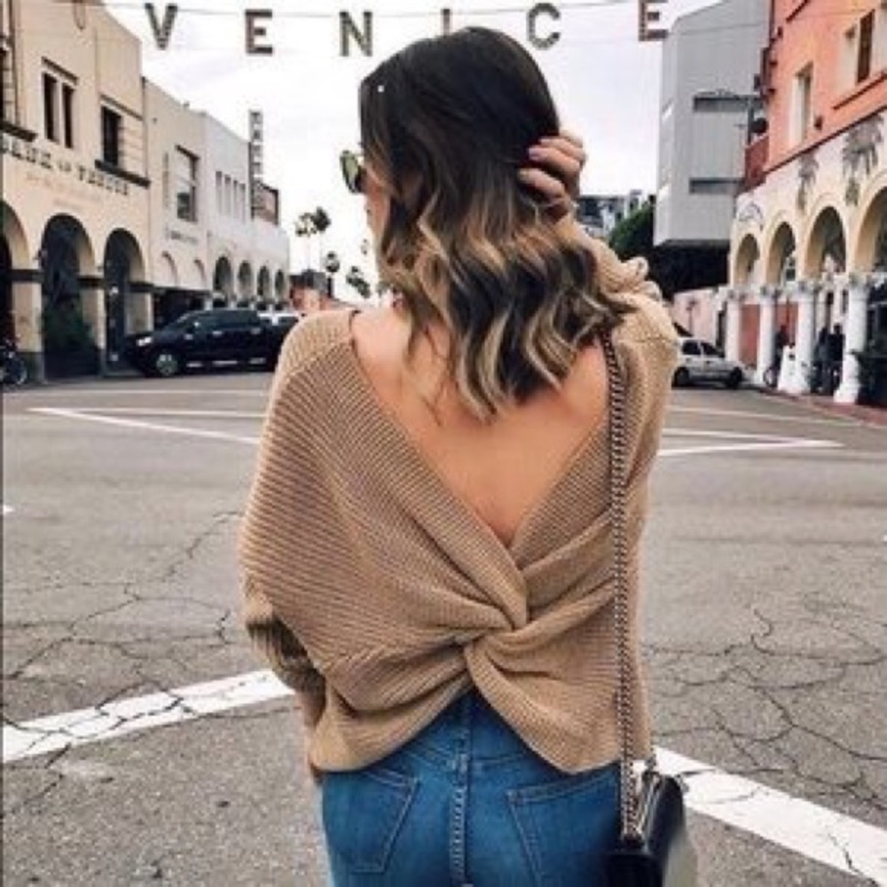 OOTDFASH Knot Back Knit Sweater - Picture 9 of 9